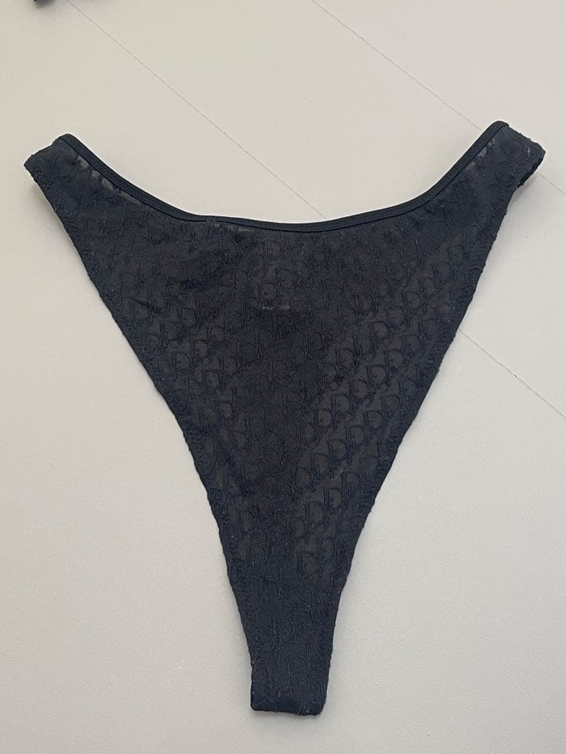 Christian Dior 黒　トロッター柄　ブラショーツセット