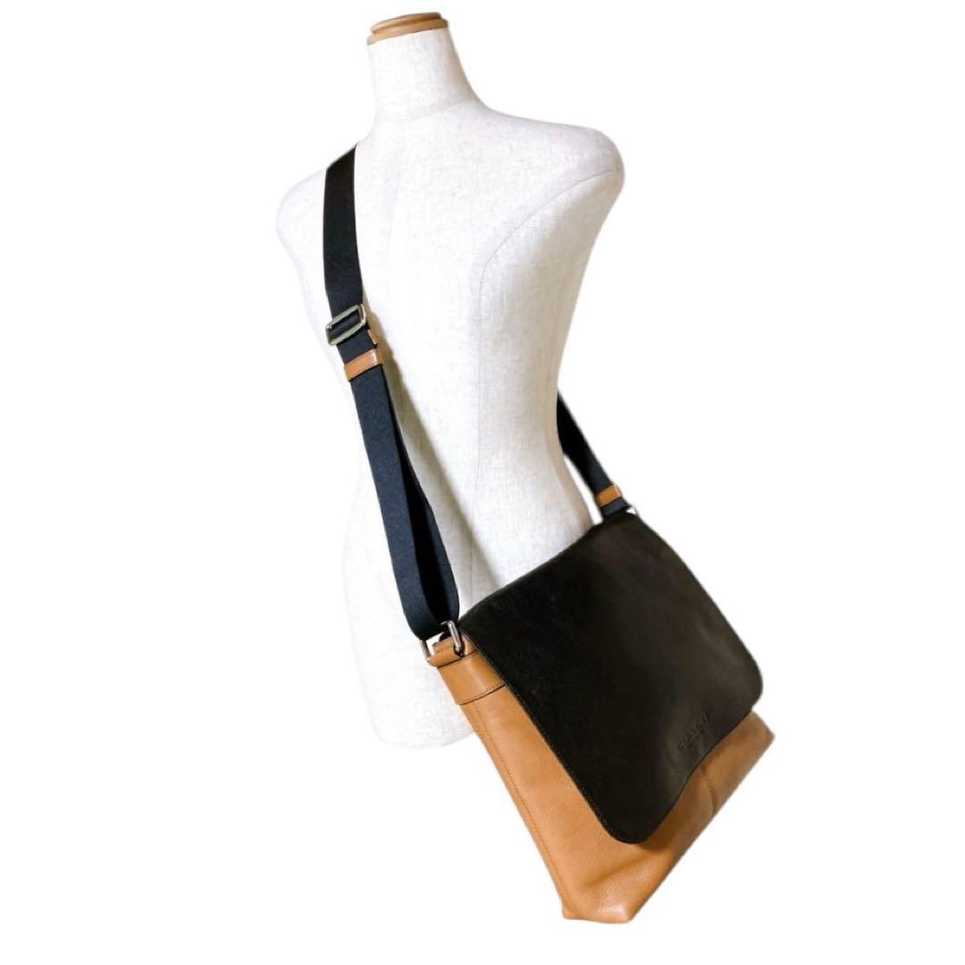 【まさデップさま専用】バイカラー フラップ レザー ショルダーメッセンジャー