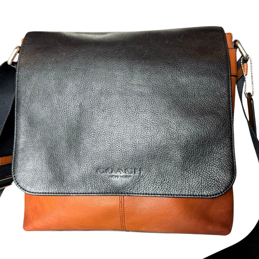 【まさデップさま専用】バイカラー フラップ レザー ショルダーメッセンジャー