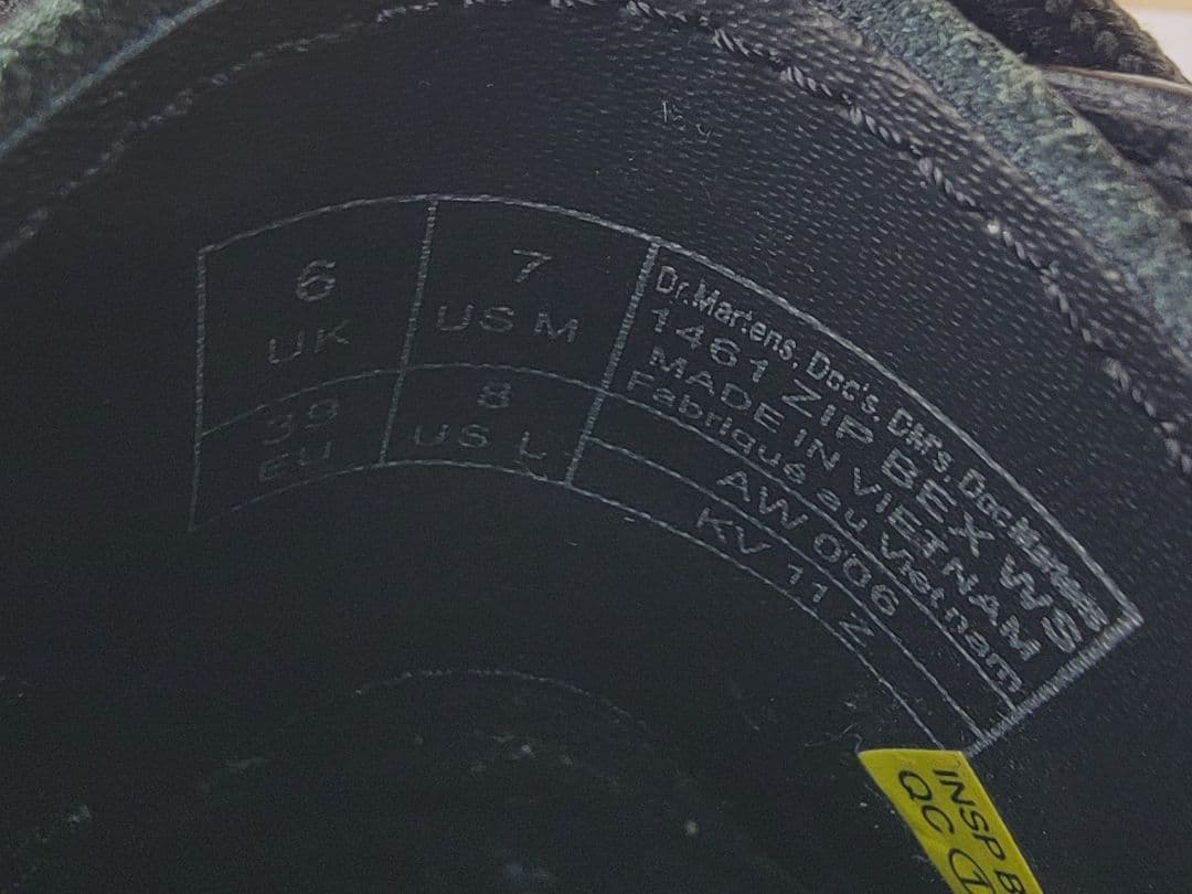 ドクターマーチン 1461 ZIP BEX ホワイトステッチ 3ホール 25cm