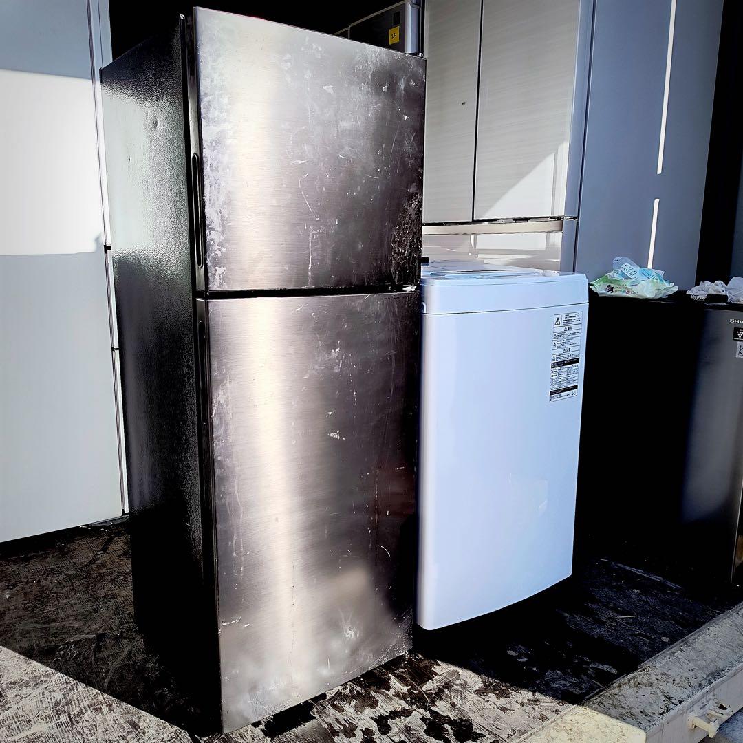 48運搬取付無料！黒MAXZEN冷蔵庫＋白東芝洗濯機2点セット！完動品美品安価