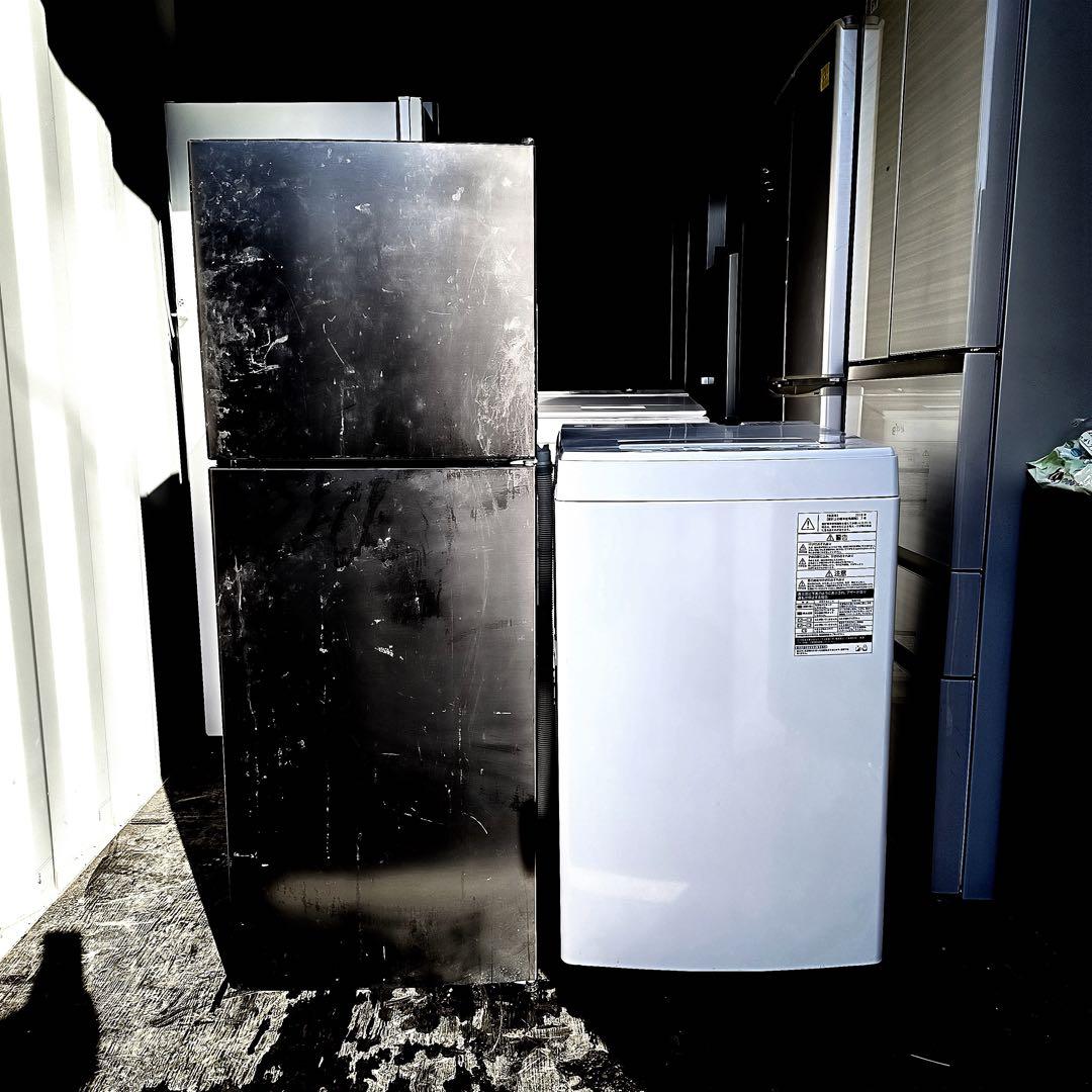 48運搬取付無料！黒MAXZEN冷蔵庫＋白東芝洗濯機2点セット！完動品美品安価