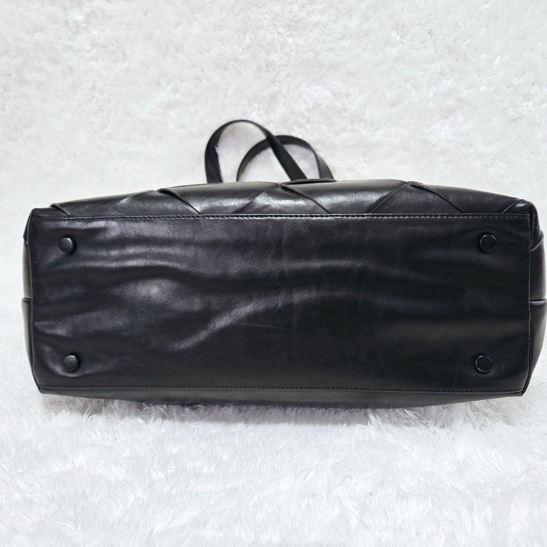 SAMANTHA KINGZ サマンサキングス レザートートバッグ 編み込み 黒