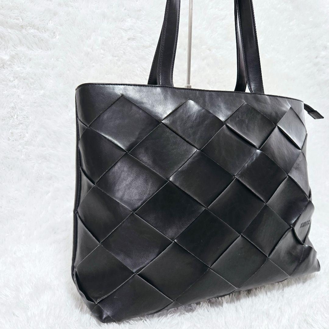 SAMANTHA KINGZ サマンサキングス レザートートバッグ 編み込み 黒