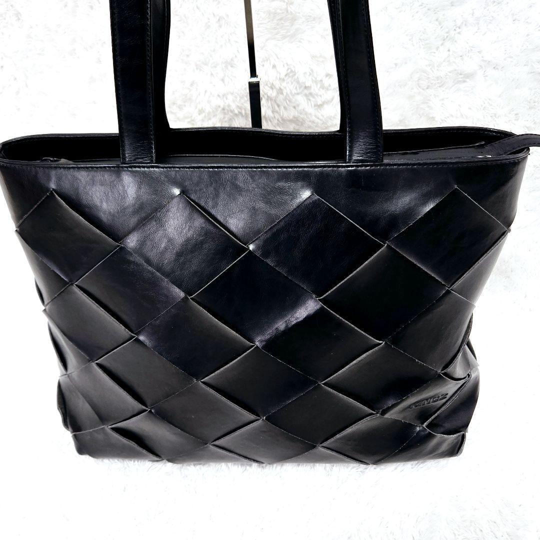 SAMANTHA KINGZ サマンサキングス レザートートバッグ 編み込み 黒