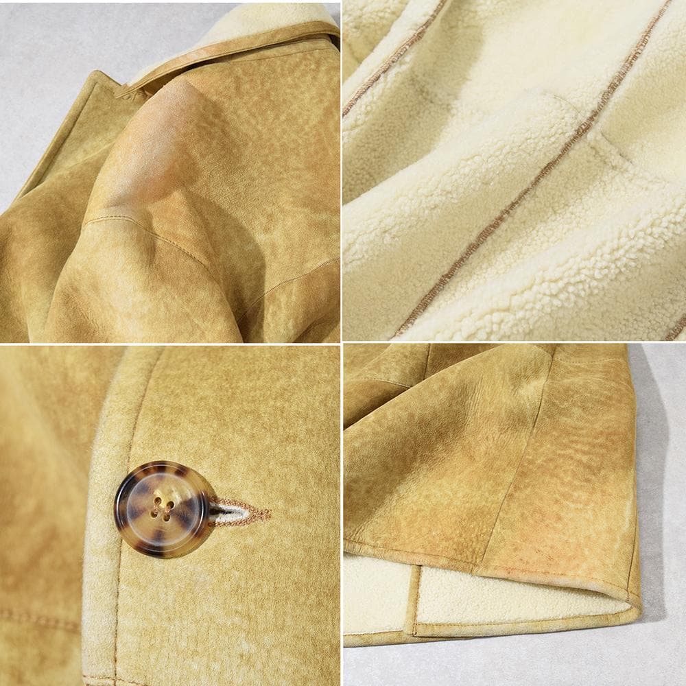 イタリア製 ENRICO MANDELLI 高級ベビーラム ムートンコート 50