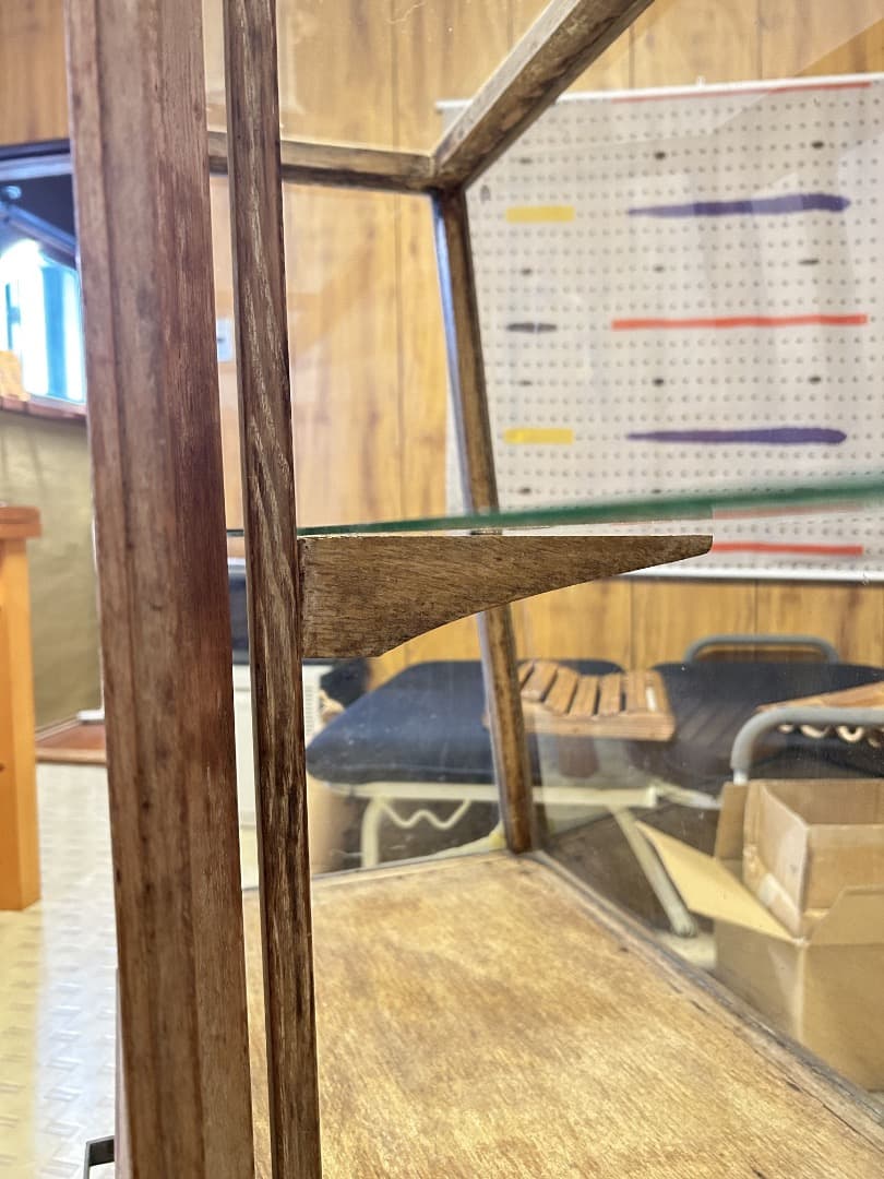 に*読様 ガラスショーケース　無塗装品　ビンテージ