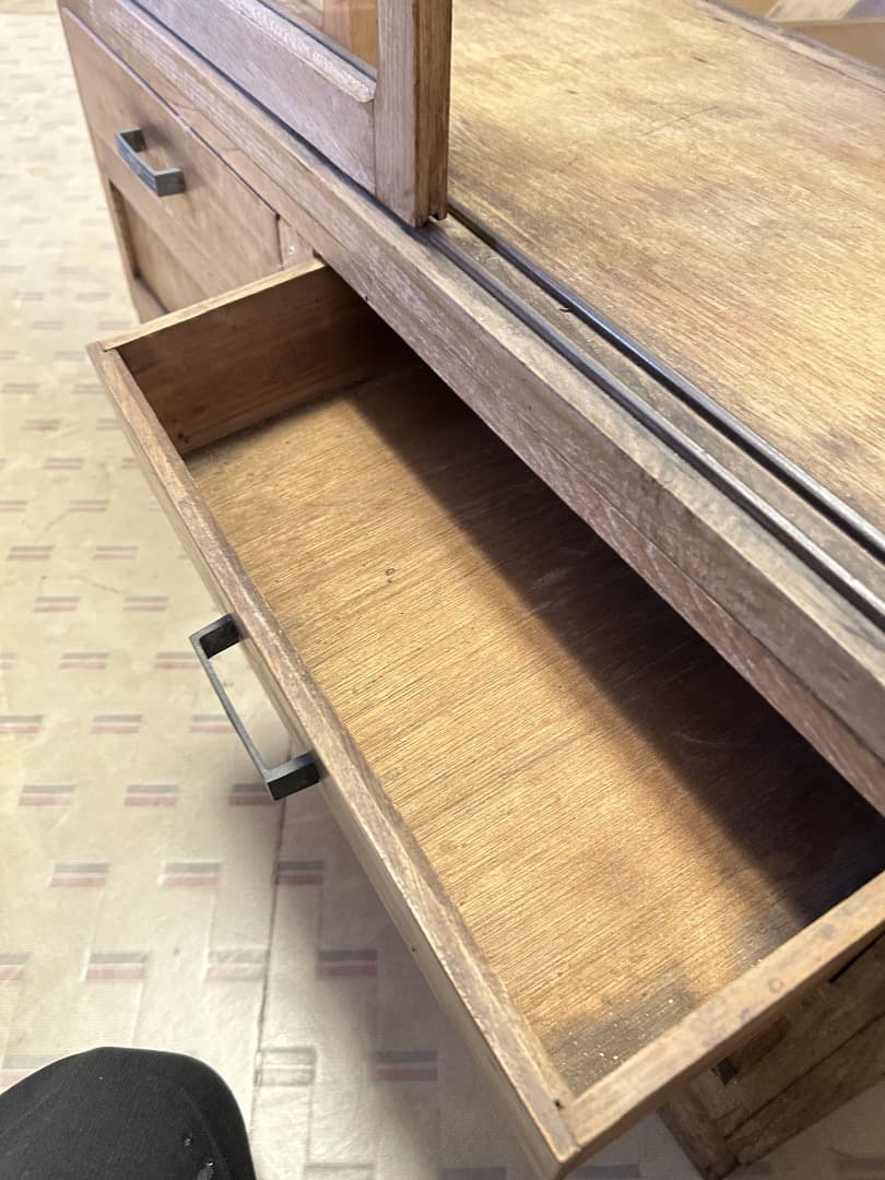 に*読様 ガラスショーケース　無塗装品　ビンテージ