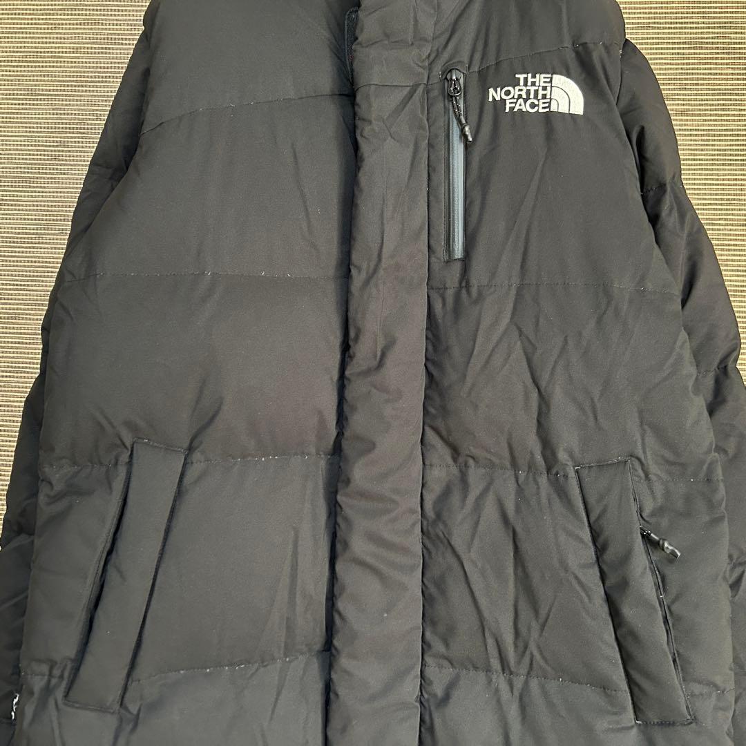 【ノースフェイス】ロングダウンコート　ベンチコート　XSブラック黒　刺繍　F5