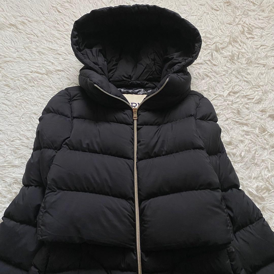 極美品■ヘルノ　レイヤード　ダウンコート　ジャケット　ブラック　フード付　40