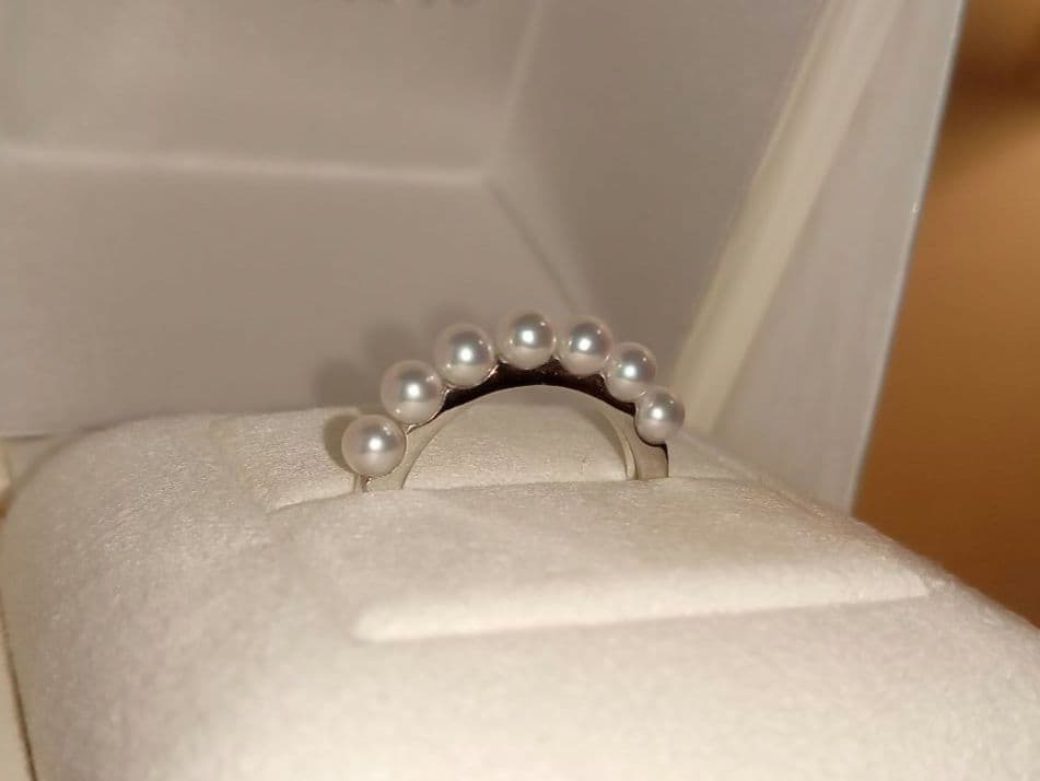 MIKIMOTO ミキモト アコヤ真珠 ベビーパール リング K18WG 11号