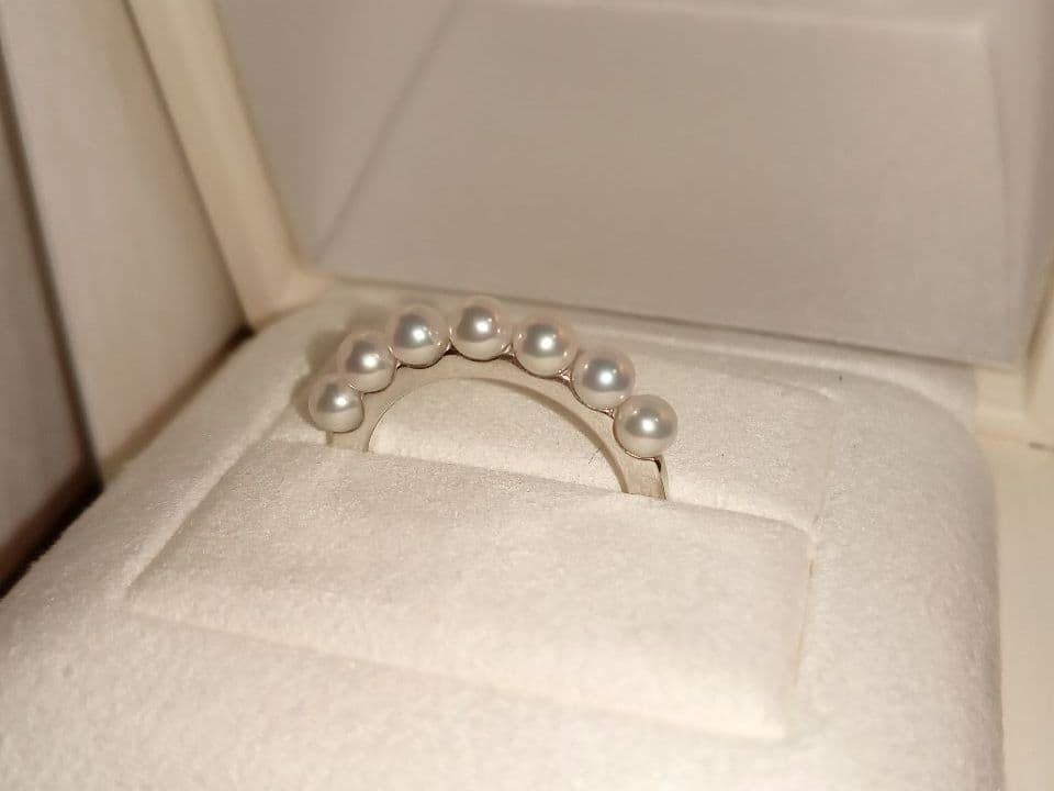 MIKIMOTO ミキモト アコヤ真珠 ベビーパール リング K18WG 11号