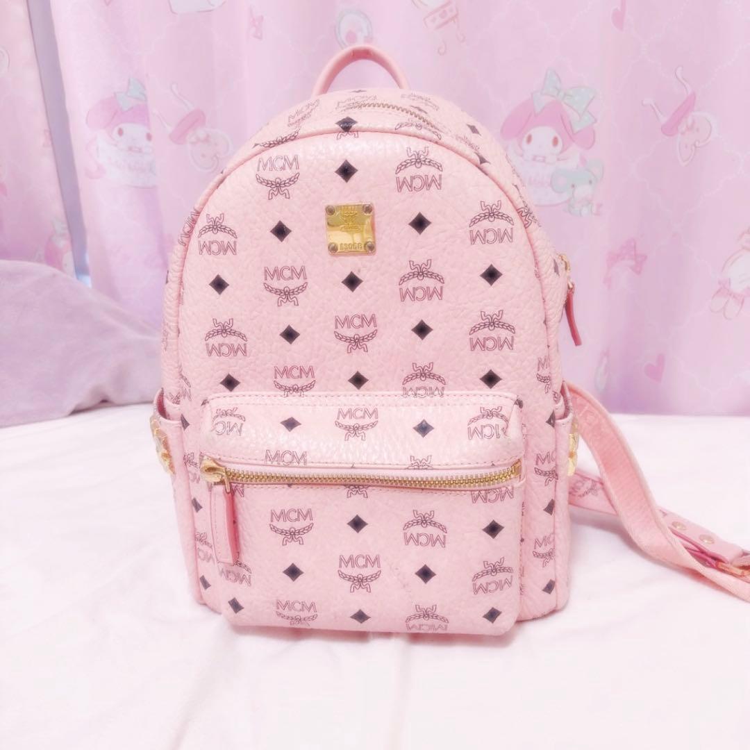 MCM ピンクロゴリュック Sサイズ