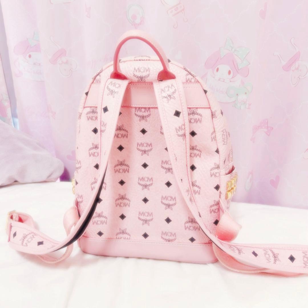 MCM ピンクロゴリュック Sサイズ
