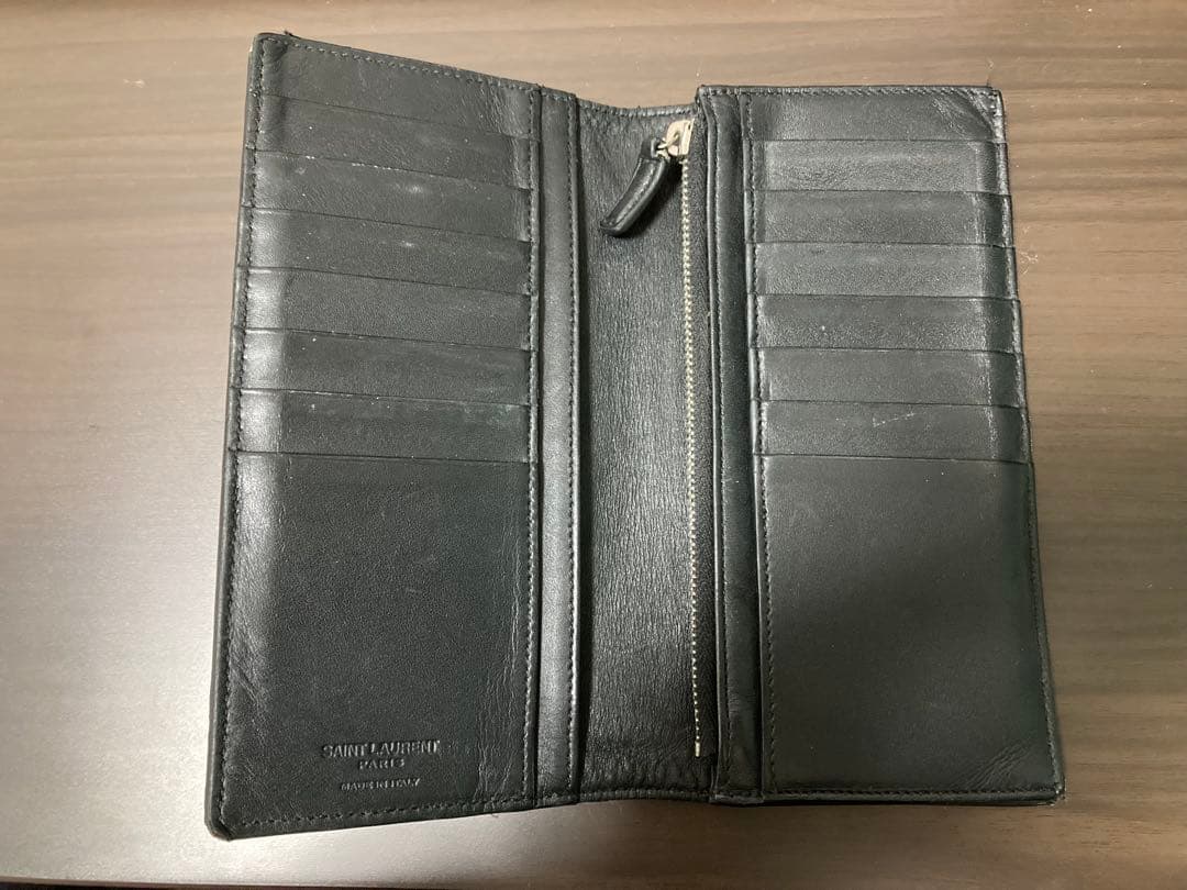 SAINT LAURENT サンローラン 長財布 クロコ型押し ブラック