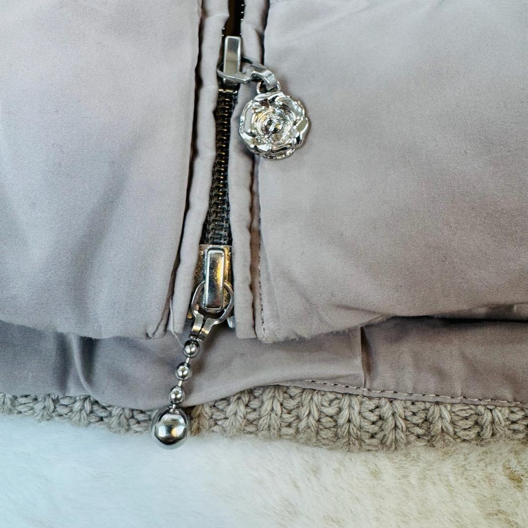 INGEBORG　アラン編ニットコンビジャケット　ダウンコートジャケット　ロゴ