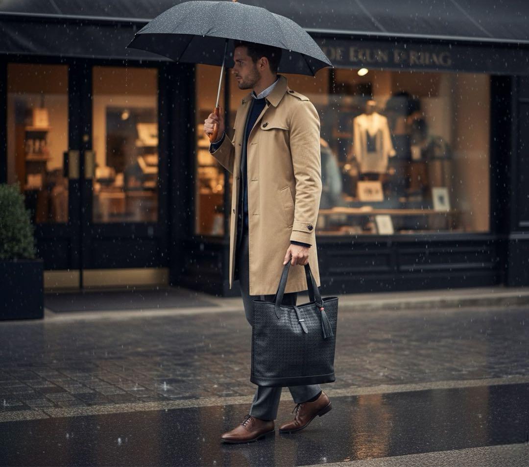 定13万 新品 ACATE トートバッグ KAUS2 千鳥格子 撥水 A4 PC