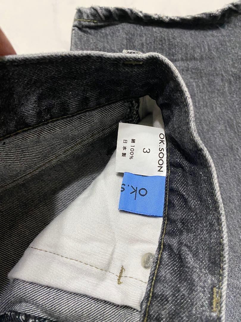 クリスマスセール✴︎ok.soon ワイドデニム　ブラック黒　サイズ3
