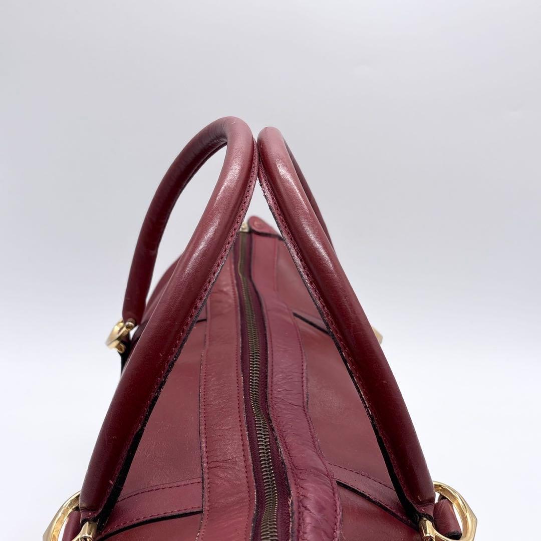 cartier カルティエ マストライン ミニボストンバック ロゴ刻印 ボルドー