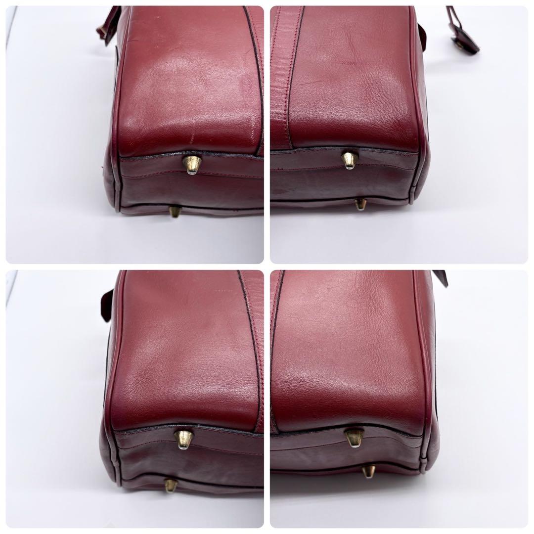 cartier カルティエ マストライン ミニボストンバック ロゴ刻印 ボルドー