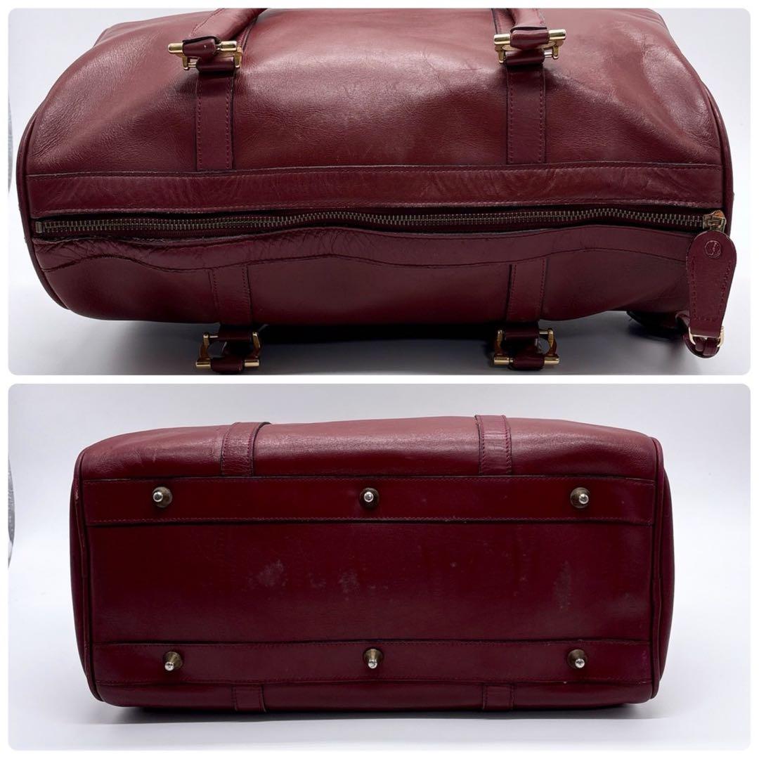 cartier カルティエ マストライン ミニボストンバック ロゴ刻印 ボルドー