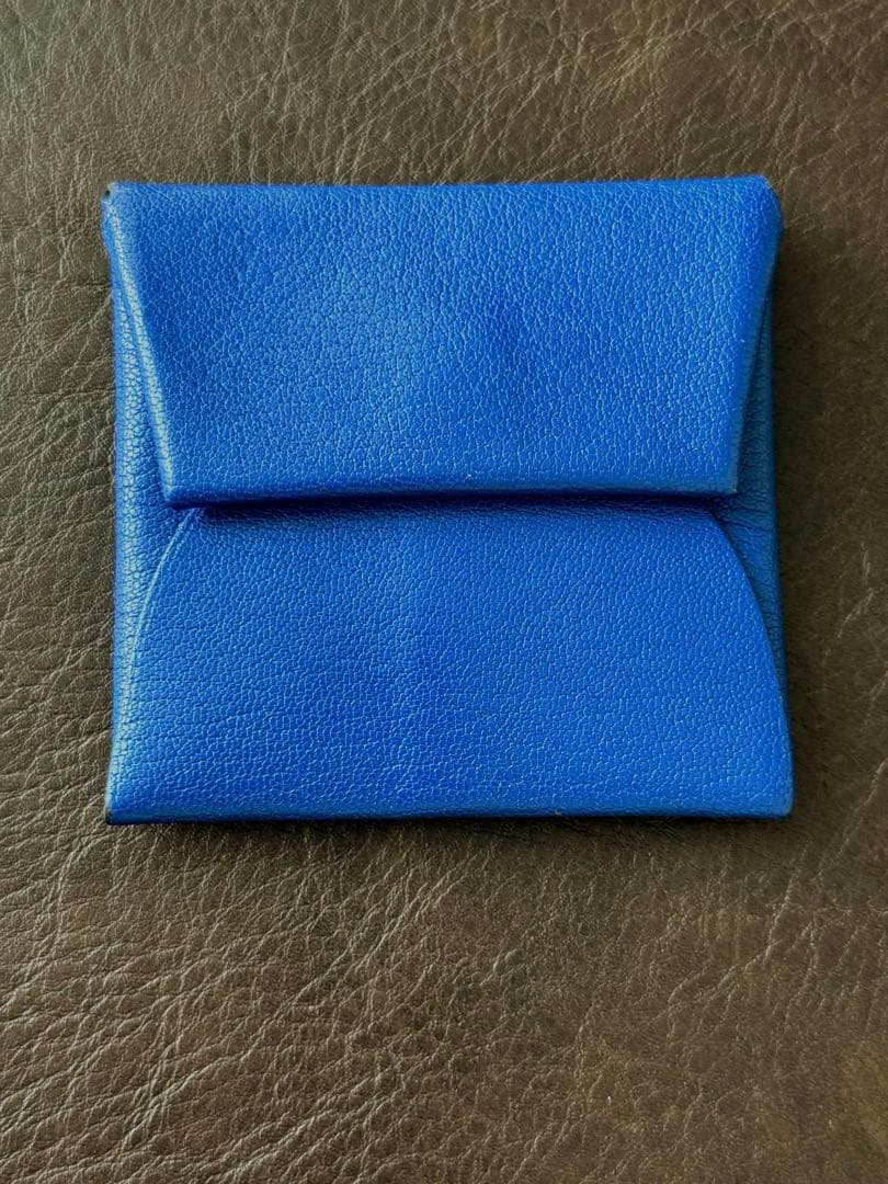 HERMES ケース　レザー ブルー