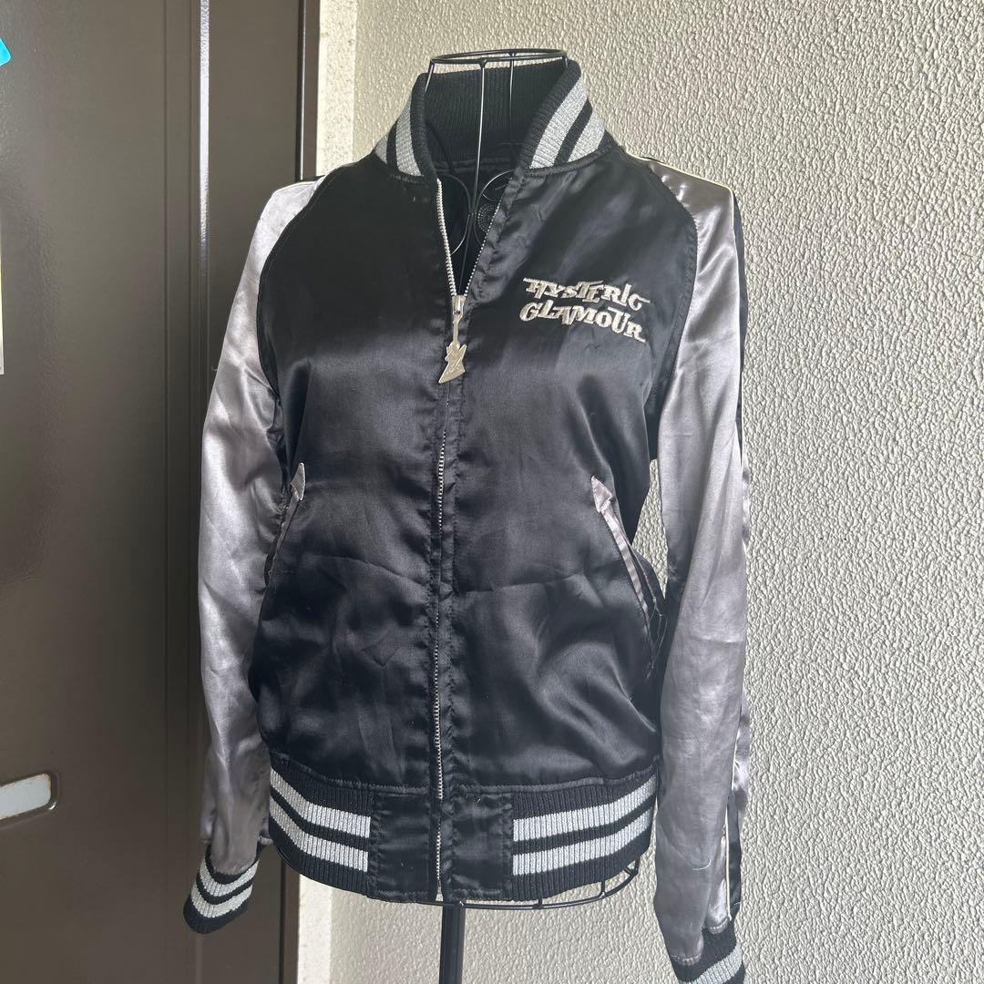 HYSTERIC GLAMOUR スカジャン バイカースタイル サテンジャケット