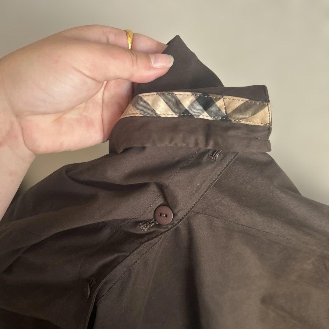 BURBERRYブラウン フード付き モッズコート