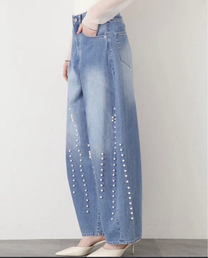 25SSSTUMBLY Curvy Denim w/Pearl カーヴィーデニム