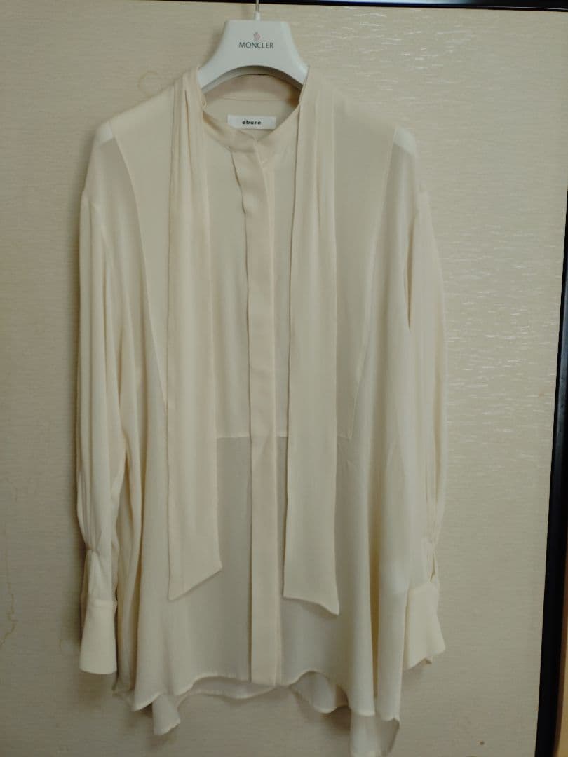 ✿　ebure ビスジョーゼットボウタイシャツブラウス