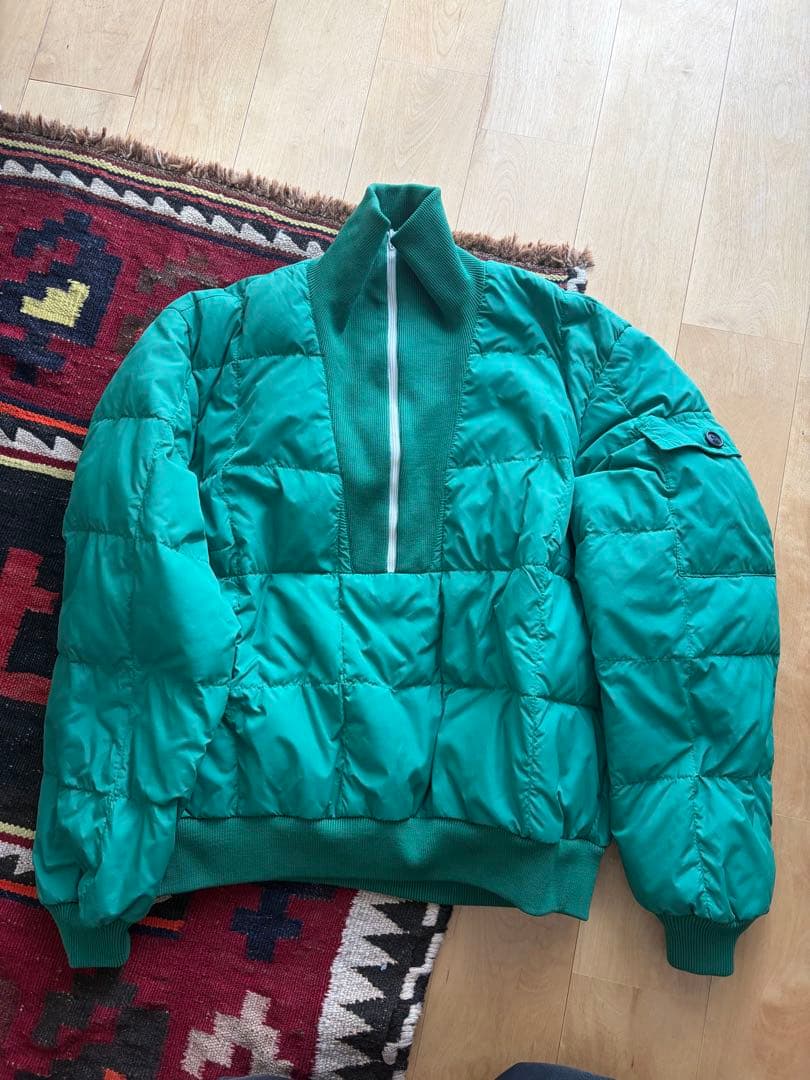 古着 80s Eddie Bauer ダウン ハーフジッププルオーバー 黒タグ