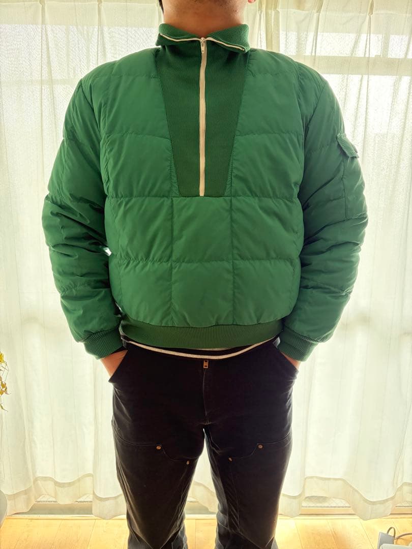 古着 80s Eddie Bauer ダウン ハーフジッププルオーバー 黒タグ