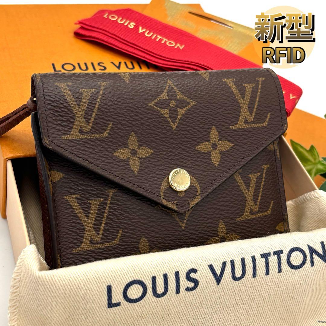 【新品同様】新型IC ルイヴィトン モノグラム ヴィクトリーヌ 三つ折り財布