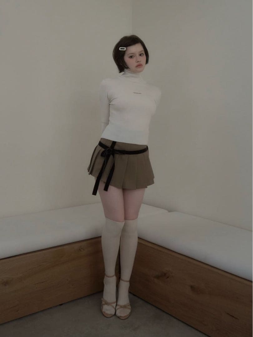 トップス Andmary Mary turtle knit tops ivory