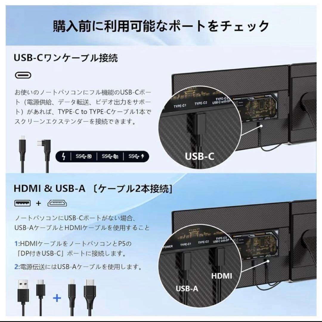 デュアルモニター 15.6インチ IPS FHD 1080P