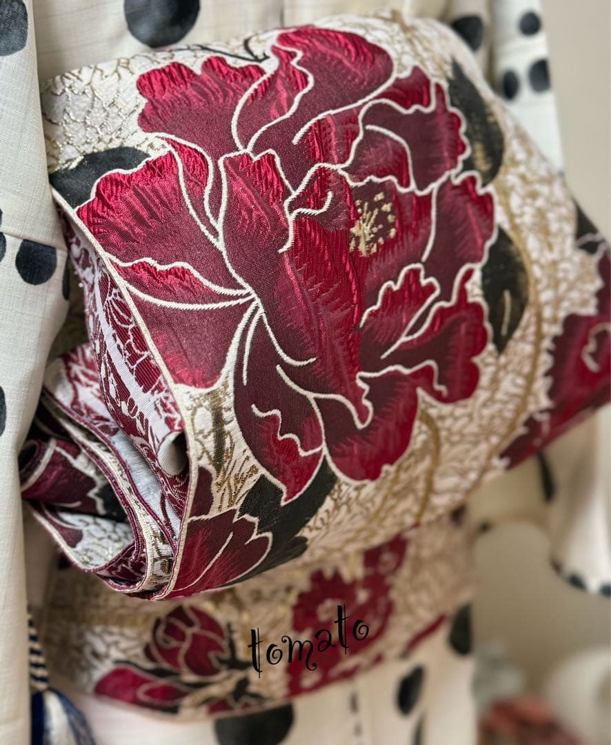 大人兵児帯【シャクヤク紅】【グリーンリリアルプ】のセット