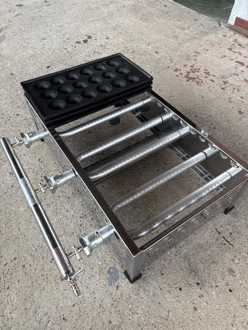 新品　業務用　たこ焼器　3連　大玉　18穴　プロパンガス　イベント　屋台⑴
