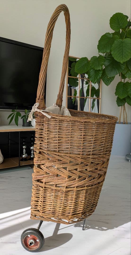 ☆アンティーク風ショッピングカート　バスケットカート/キャリー/かご