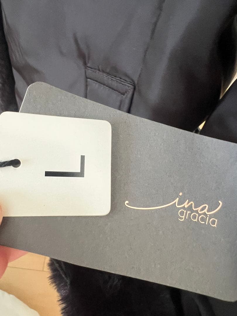 【美品】graciaスタンドカラーダウンコート ブラック(L) dinos商品