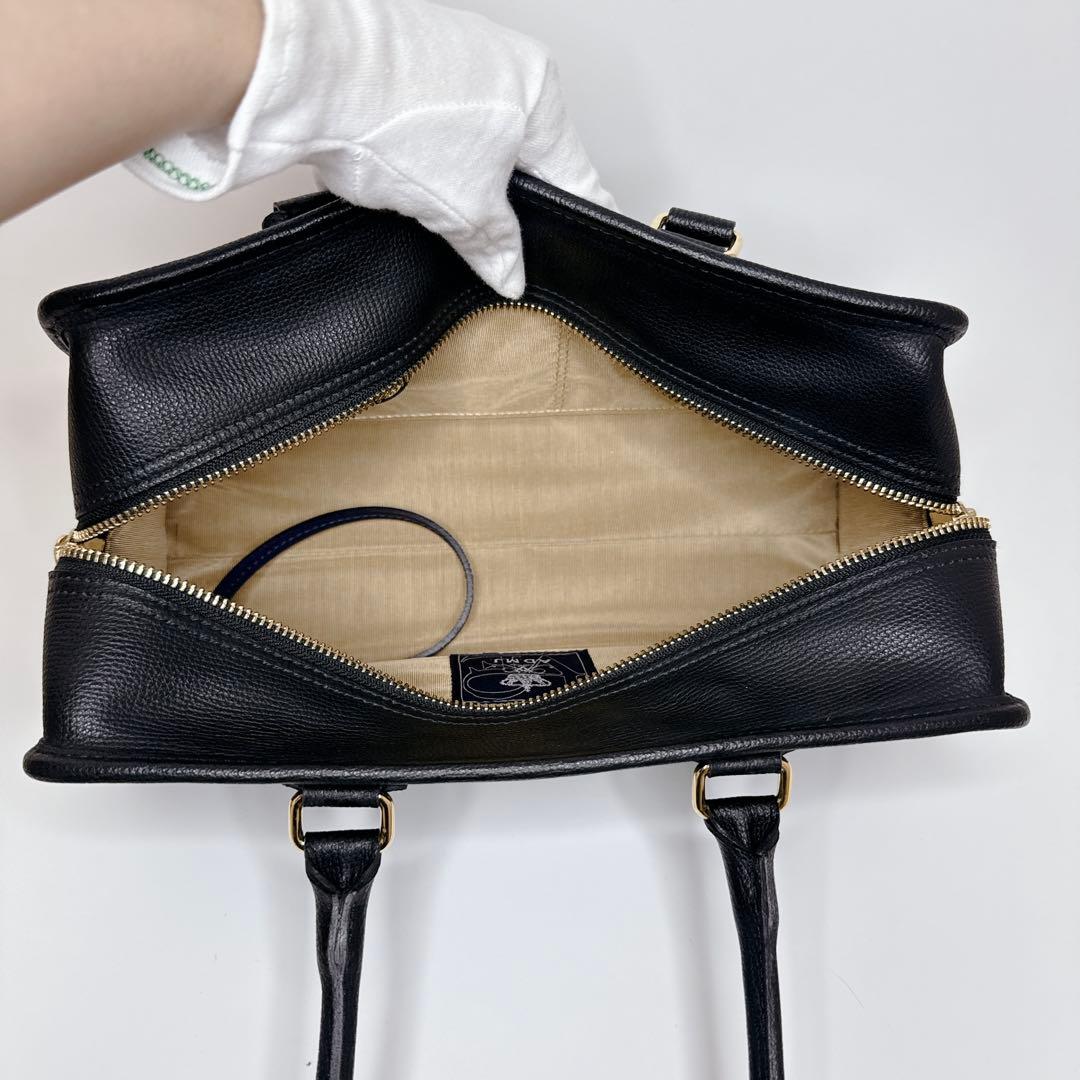 【24時間以内発送】A.D.M.J スクエアトート　ブラック　レザー　ボストン