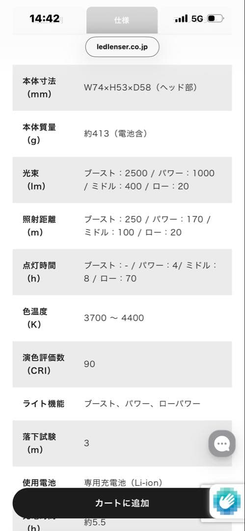 LED LENSER 充電式ヘッドライト