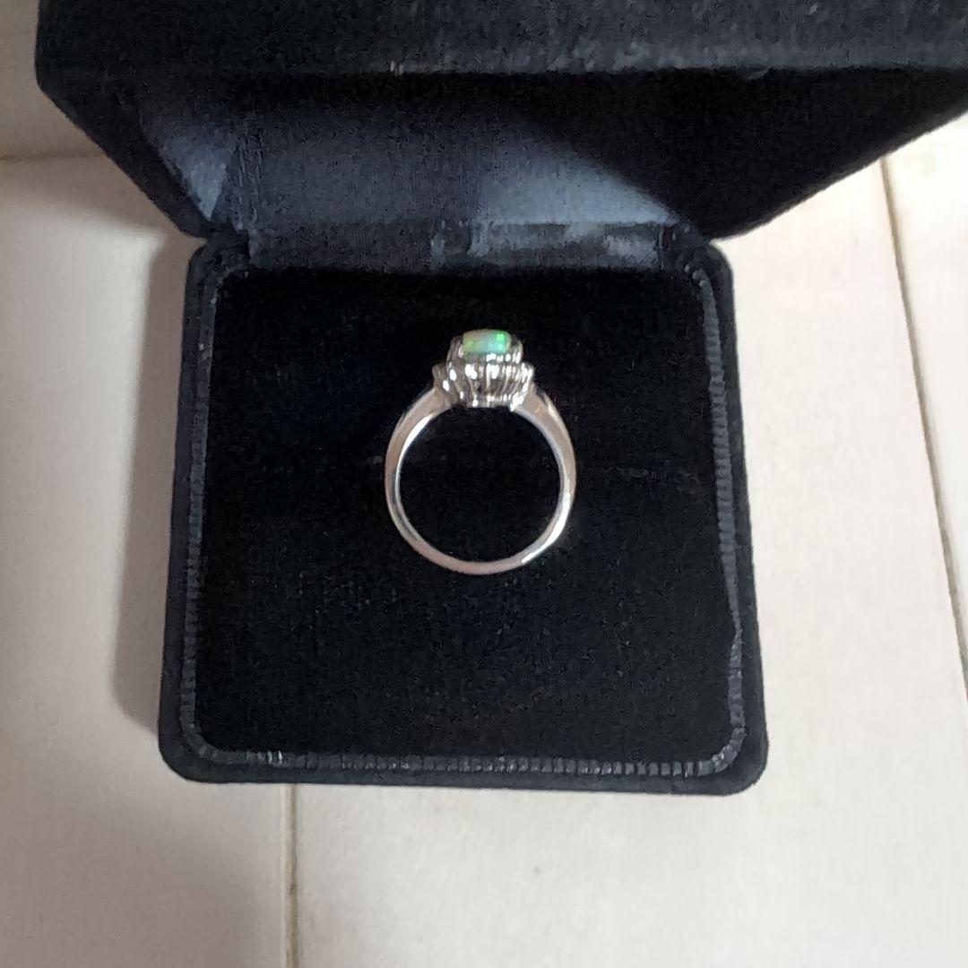 7*3様 Pt900 天然 オパール ダイヤモンド プラチナ　リング 6号