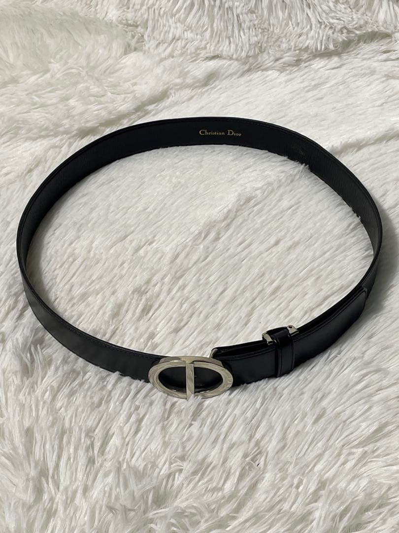 Christian Dior ディオール 本革 レザーベルト ブラック 仏製