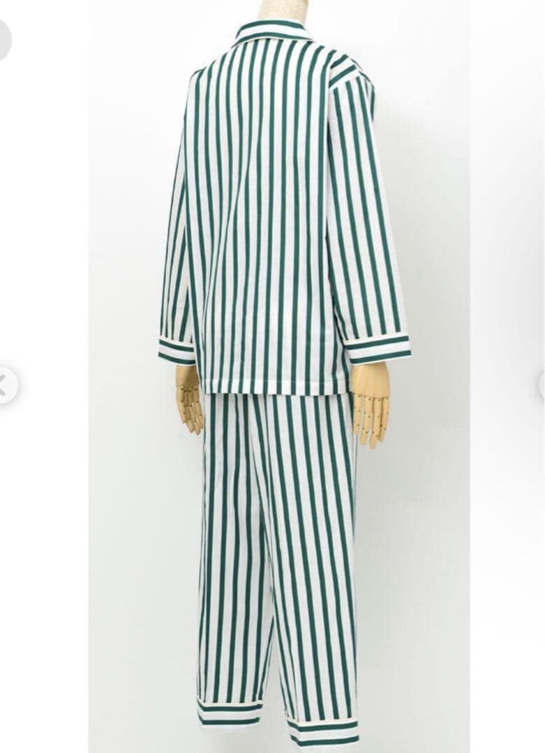 新品　ワコール パジャマ YDX790 Mサイズ 緑と白のストライプ　上下セット