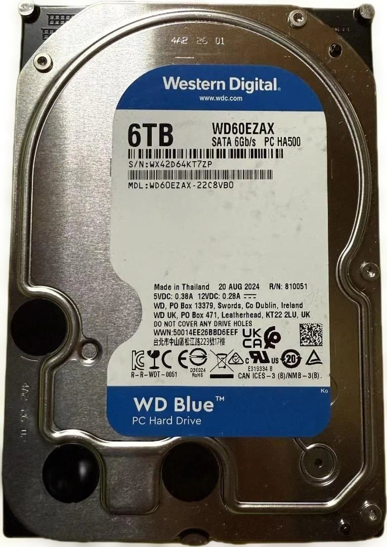 使用時間0H　WD60EZAX 6TB HDD 011506