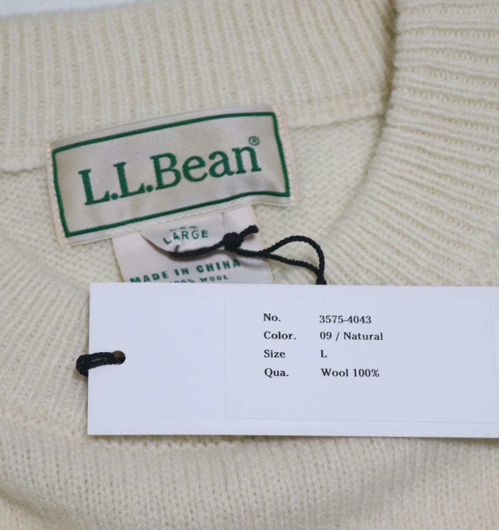 新品【L.L.Bean エルエルビーン 】毛100％ ロゴ ニット セーター L
