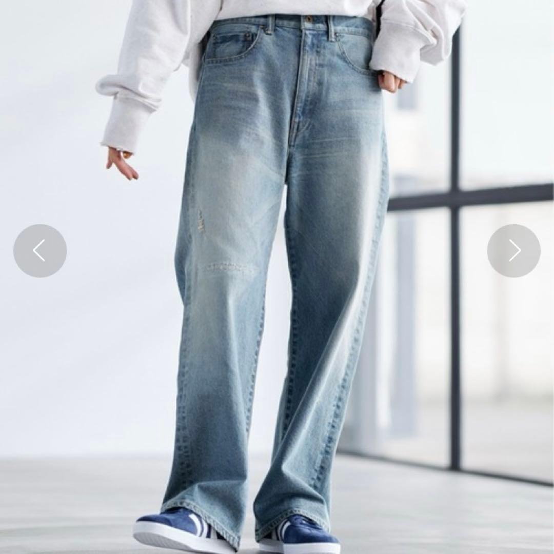 フレームワーク ≪ベストセラー≫デニムストレートパンツ　日本製　ブルー　定番