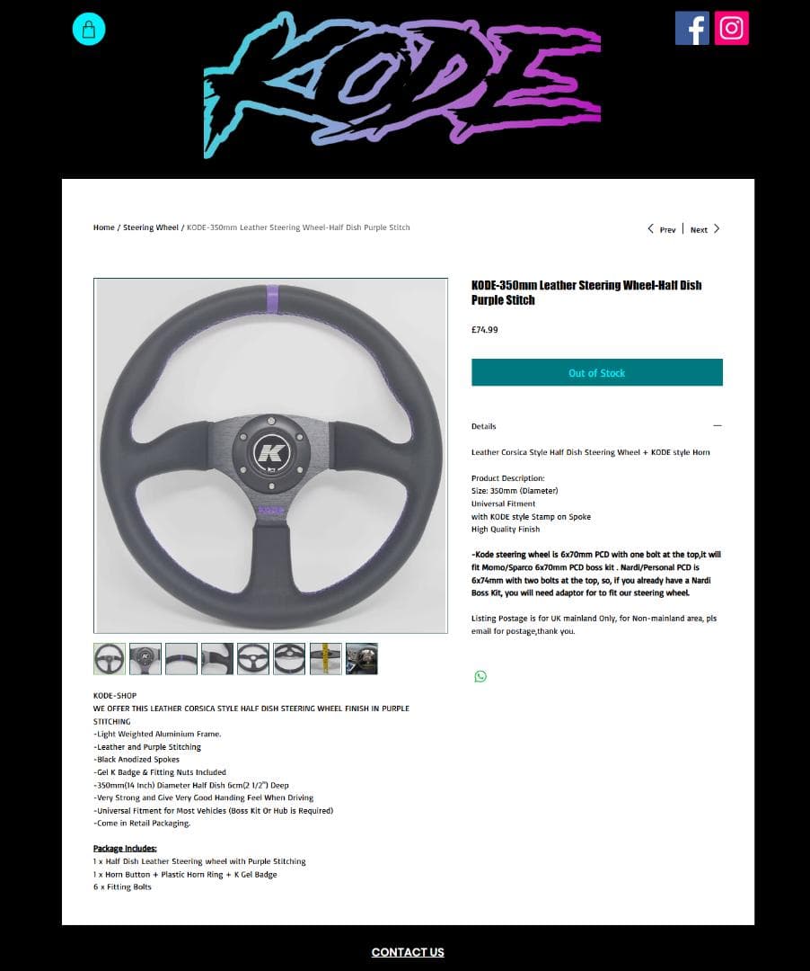 kode　ステアリング　パープルステッチ　ユーロ　ハンドル　イギリス　コーデ