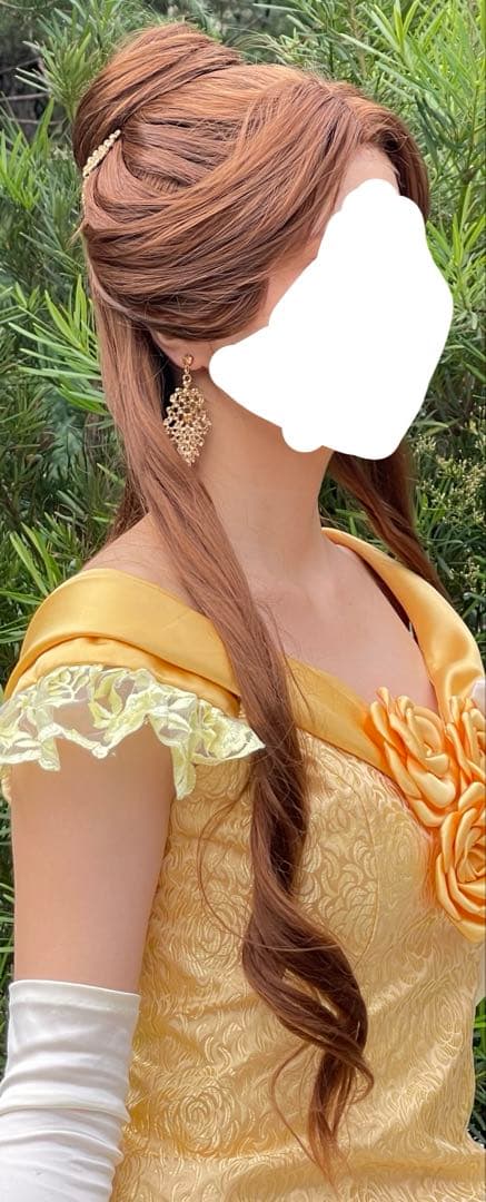 美女と野獣 ベル 黄ベル ドレス ウィッグ パニエ ピアス 手袋 フルセット