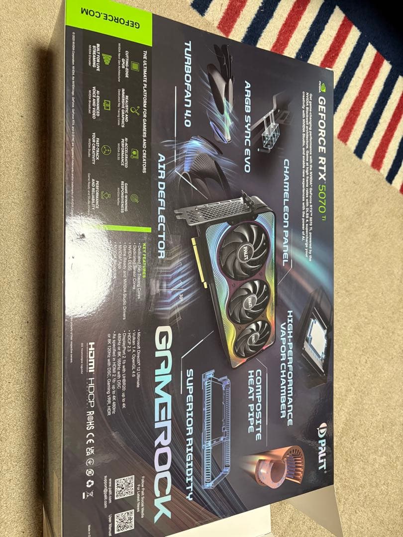 グラフィックボード・グラボ・ビデオカード Palit Game Rock GeForce RTX 5070 Ti 16GB